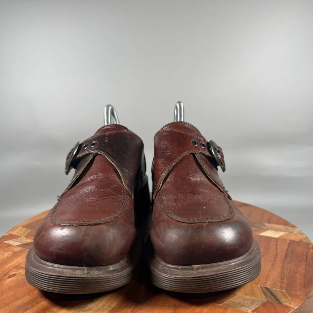Dr. Martens 8496 Brown Leather Monk Strap Platform Shoes England UK 6 US 8